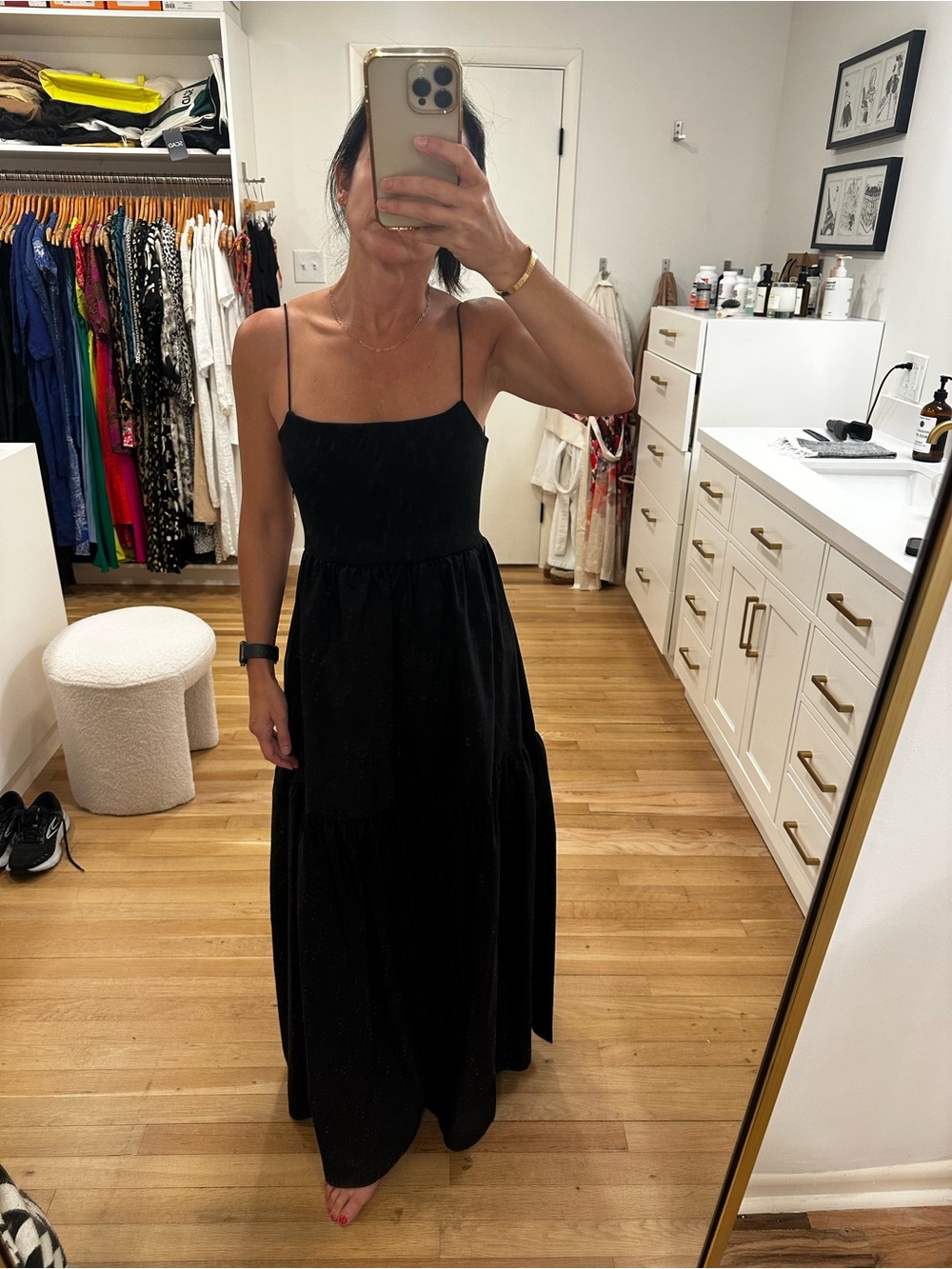 Zara Black Spaghetti-Strap Maxi Dress